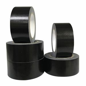 JEXNOVASHOP-Lot de 5 rubans adh&eacute;sifs en toile resistant noir 210 mic x 50 mm x 27,4m, gaffer large noir,ruban adh&eacute;sif americain de r&eacute;paration d'&eacute;tanch&eacute;it&eacute;,heavy duty duct tape black,fixation - Neuf