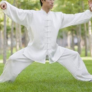 Uniformes De Tai Chi Traditionnels Chinois Unisexes, Uniformes De Kung Fu, Vetements Wing Chun (Blanc M) - Neuf