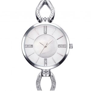 Shengke Montre A Quartz Pour Femme, Bracelet En Alliage Avec Strass Ajoures, Etanche Jusqu'a 3 Atm - Neuf