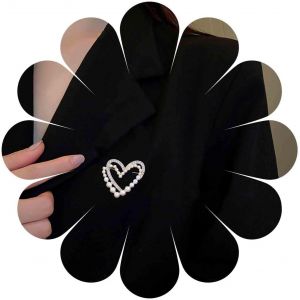 Kjdal-&Eacute;pingle &Agrave; Broche Coeur En Cristal Perl&eacute; V&ecirc;tements Pull Broches Coeur &Eacute;pingle &Agrave; Broche Coeur Creux &Eacute;pingle &Agrave; Revers &Eacute;pingle &Agrave; Broche Coeur En Or &Eacute;pingle &Agrave; Collier D&eacute;corative &Eacute;pingles De - Neuf