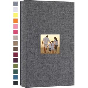 Album Photo En Lin À Couverture Rigide De Grande Capacité Pour Photos De Famille, Anniversaire, Vacances De Bébé (Gris, 600 Pochettes) - Neuf