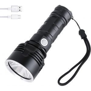 Tianyi-Lampe Torche Led Ultra Puissante 5000 Lumens, Xhp50 Led Torche Tactique Ultra Puissante Militaire Lampe De Poche Zoomable Torche Usb Pour M&eacute;nage, La Randonn&eacute;e, D'urgence - Neuf
