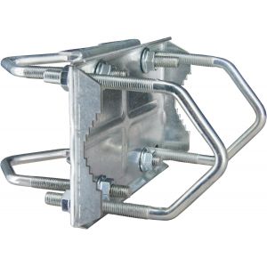 Double Collier En Croix Pour Fixation De M&acirc;t Satellite Pour Tubes Jusqu'&agrave; &Oslash; 63 Mm-Syst&egrave;me De Colliers En Croix Incluant Un &Eacute;trier En U Et Un &Eacute;crou M8 - Neuf