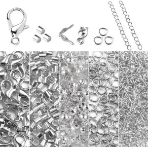 Kits De Bijoux Fermoir Bracelet A Ecraser Perles A Ecraser Pour Bijoux Attache Perle Kit Perles Espacement Fermoir Chaine Extension Bracelet Anneau De Saut Buckle Fermoir Bracelet - Neuf