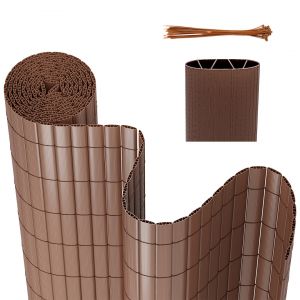 Canisse En Pvc Pour Le Jardin, Balcon Cl&ocirc;ture Brise-Vent, Balcon Ou Terrasse Double Face, Occultant Cloture, Marron 120 X 700cm - Neuf