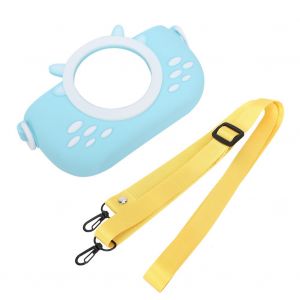 Housse De Protection Portable En Silicone, Non Toxique Et Confortable, En Forme De Dessin Anime, Accessoire Decoratif Pour Appareil Photo Pour Enfants, Bleu - Neuf