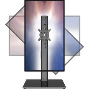 2 Paquet Support De Bureau Sur Pied À Écran Unique Lcd Pour Écran De 13"" À 32"" Avec Émerillon, Hauteur Réglable, Rotation, Supporte Un Écran Jusqu'À 35Kgs - Neuf
