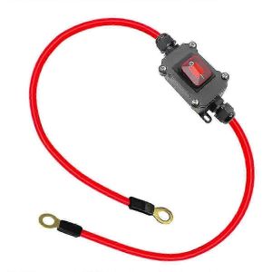 Interrupteur de fil en ligne DC12-24V DPST Interrupteur de câblage double face 25A IP67 avec interrupteur de connexion/déconnexion rapide marche/arrêt - Neuf