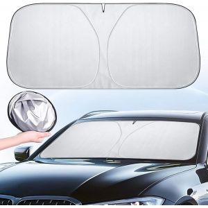 Pare Soleil Anti Uv 142x80cm,Pare Brise Avant Intérieur,Pare Soleil Voiture Pare Brise Avant,Pare Soleil Pare Brise Suv Camion,Pare-Soleil Pliable Isolation Thermique Couverture (L) 351 - Neuf