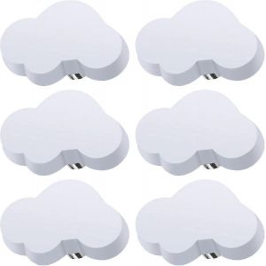 (Blanc) Paquet De 6 Boutons De Tiroir En Forme De Nuage,Boutons De Meubles Pour Enfants,Boutons En Caoutchouc Pour Filles Garçons,Pour Poignée D'armoire,Tiroirs,Chambre D'enfant - Neuf