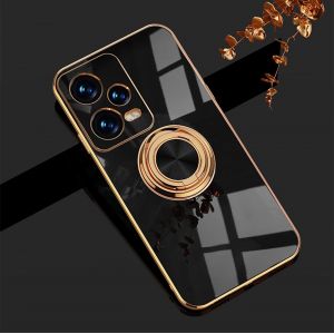 Fghbb-Coque Pour Xiaomi Redmi Note 12 Pro 5g Avec Anneau Support Rotatif À 360 Degrés, Souple Tpu Silicone Case Antichoc Housse Bague Étui Pour Xiaomi Redmi Note 12 Pro 5g - Le Noir - Neuf