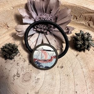 &Eacute;lastique Pour Cheveux Personnalis&eacute; - Bateau - Fait Main - Neuf