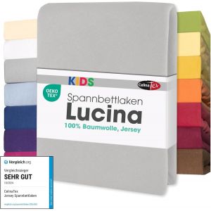 Lucina B&eacute;b&eacute; Enfants Drap-Housse Berceau Lite Enfant Coton 3er-Set 60x120-70x140 Cm Gris Argent&eacute; - Neuf