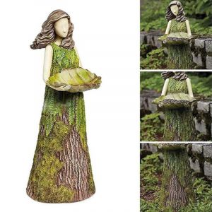 Outdoor Bird Trough - Sherwood Fairy Statue with Bird Feeder - Resin Ornament - Super Cute Garden Statue for Yard Decor - Neuf
