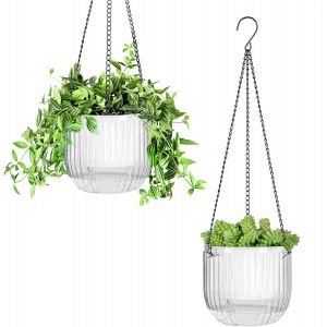 Lot de 2 pots de fleurs suspendus de 16,5 cm-Pour l'ext&eacute;rieur-Pot de fleurs suspendu &agrave; l'int&eacute;rieur-Pot de fleurs suspendu pour plantes-Pot de fleurs suspendu.[N17] - Neuf