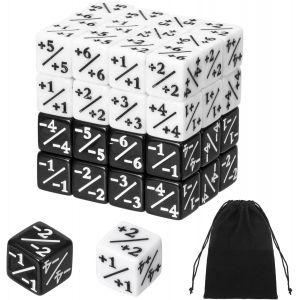48 Pcs Compteurs De D&eacute;s(Noir+Blanc),D&eacute;s De Jeton D&eacute;s De Fid&eacute;lit&eacute; D&eacute;s D6 Cube,Compatible Avec Mtg,Ccg,Accessoire De Jeu De Cartes &iquest;Contenant Un Sac De Rangement - Neuf