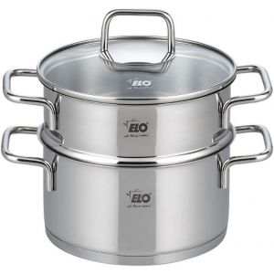 SUBZONAL-7271826 Cuiseur vapeur inox, cuit vapeur, petit &agrave; vapeur, Acier inoxydable, Verre, 18 x 9,5 cm, Gris, Argent&eacute; - Neuf