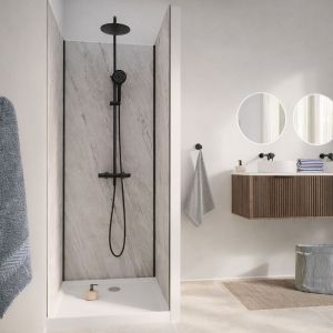 Pack 3 Panneaux Muraux Pierre Artic Storm 90x210cm et Profil&eacute;s Noirs - STONE'IT - Neuf