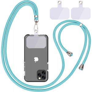 Kal-Chaîne De Téléphone Portable Universelle -Cordon Universel Pour Téléphone Portable À Suspendre Autour Du Cou -Avec Cordon De Téléphone Portable -Réglable Et Amovible -Bleu Militaire (1 Bleu - Neuf