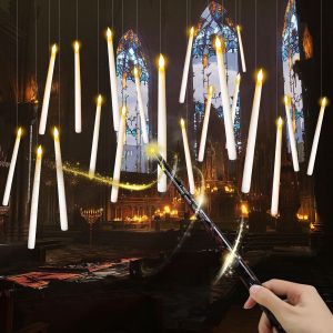 Chandelle Led, 12 Pi&egrave;ces 25 Cm Bougies B&acirc;ton Led Longues & Fines Avec Fonction Minuterie & Scintillement, Bougie Chandelier Led Avec T&eacute;l&eacute;commande Pour D&eacute;coration Halloween, Int&eacute;rieure - Neuf