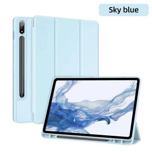 Flip Cuir Pour Samsung Galaxy Tab S10 S8 Ultra 14.6 S8 S7 Plus S7 Fe 12.4 S7 S8 11 S6 Lite Silicone Avec Fente Pour Stylo Housse De Tablette.&iquest;&iquest;&iquest;.S10 Plus 12.4 In - Neuf