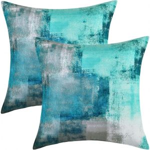 Taie D'oreiller D&eacute;corative 2 Pi&egrave;ces, Bleu Sarcelle, Turquoise - Neuf