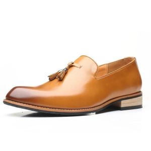 Chaussures De Ville Pointues Pour Hommes-Semelle En Caoutchouc Souple,Style Mariage,Jaune 41 Jaune,41 - Neuf