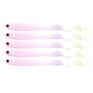 Lot De 5 Leurres De Peche Souples Roses De 13 Cm Pour Bar Et Tete De Serpent (Rose) - Neuf
