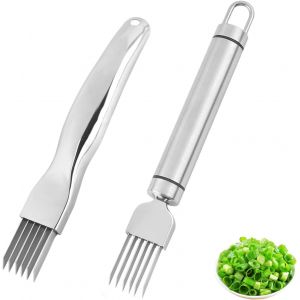 Oayew-2 Pcs Shred Silk The Knife D&eacute;chiqueter Le Couteau En Soie Trancheuse &Agrave; Oignons Verts En Acier Inoxydable Trancheuse Oignons Pour Oignons Verts Concombre Pomme De Terre Gadgets De Cuisine - Neuf