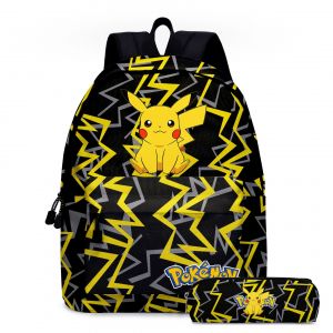 Sac &agrave; dos Pok&eacute;mon grande capacit&eacute;, sac de voyage scolaire, sac &agrave; d&eacute;jeuner, trousse &agrave; crayons, sac dessin anim&eacute; Pikachu (B) - Neuf