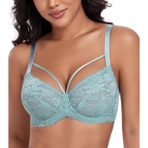 Nbgcm-Soutien-Gorge Femme Quotidien Sans Rembourré Confortable Grande Taille Sous-Vêtements Dentelle Avec Lacets - Neuf