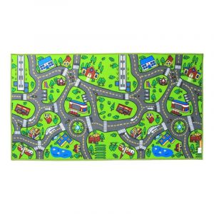 Chambre d'enfant 80x150cm pour enfants à partir de 3 ans, tapis de jeu pour enfants de rue, tapis de voiture pour jeunes filles pour chambre et salle de jeux - Neuf