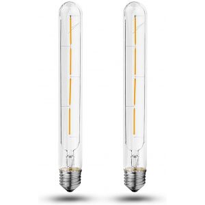 KAL-Paquet De 2, E27 Ampoules Tubes Led Edison Retro T30 4W 225Mm, 40W, Lampe À Filament Led, 400Lm Blanc Chaud 2700K, Non Dimmable En Verre Clair, Lampe D'Éclairage Classique Antique Nostalgique - Neuf