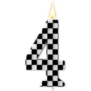 Chenquansarl-Bougie D'anniversaire Th&egrave;me Voitures De Course, Bougies D'anniversaire &Agrave; Damier Bougies Noires Et Blanches D&eacute;coration G&acirc;teau D'anniversaire Pour Gar&ccedil;ons F&ecirc;te Th&egrave;me Voitures Course (Num&eacute;r - Neuf