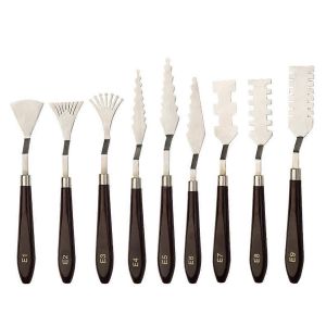9pcs Ensemble De Grattoir De Palette Professionnel Peinture Mélange Ensemble De Grattoir - Neuf