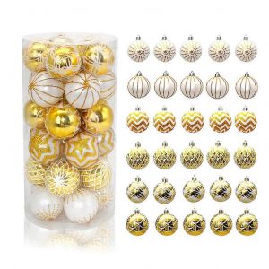 30pcs 6cm De Paillettes De No&euml;l Peintes Incassable Boule Boules Ornements D'arbre De No&euml;l De Vacances &Agrave; La D&eacute;coration De La Pendaison De Pendentifs - Neuf