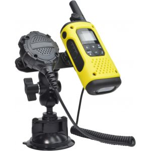 2 En 1 Radio Portable Et Microphone Haut-Parleur Support &Agrave; Ventouse Compatible Avec Motorola Baofeng Sepura Midland,Tout Talkie-Walkie Et Microphone Avec Clip Dorsal - Neuf
