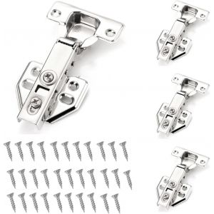 Charniere Porte Placard, Charni&egrave;re Porte Placard, Charniere Porte Cuisine, Soft Close Charni&egrave;re Invisible pour Placards, Charni&egrave;re Meuble Amortisseur, Charni&egrave;res de Portes Placard Cuisine, 4 Pcs - Neuf
