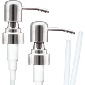 KAL-Lot De 2 Distributeurs De Savon En Acier Inoxydable 304 Avec Filetage De 28 Mm - Lot De 2 Embouts De Pompe À Savon De Rechange Pour Distributeur De Savon Et Surcyclage - Neuf