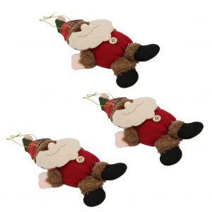Lot de 3 decorations de Noel a suspendre, style Pere Noel, poupee, jouet, cadeau - Neuf