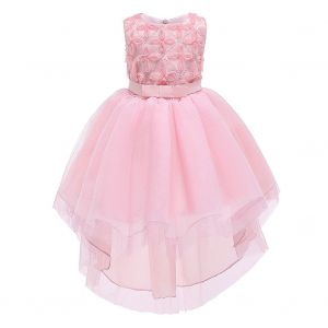 Robe De Princesse Trapeze Sans Manches En Dentelle Avec Noud Papillon Pour Petite Fille (120) - Neuf