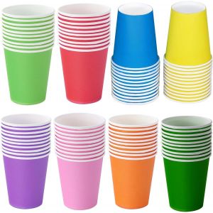 Kal-Lot De 80 Gobelets En Carton Colorés - 250 Ml - Biodégradables Pour Le Bricolage Les Anniversaires Les Pique-Niques Les Mariages Les Fêtes De Vacances - 8 Couleurs - Neuf