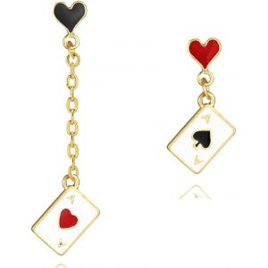 Kal-1 Paire Boucles D'oreilles Hypoallergéniques Poker Pour Femmes Et Filles Cadeau De Casino - Neuf