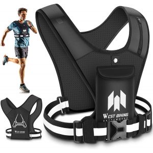 Gilet De Course À Pied Pour Téléphone | Pochette Pour Téléphone Pliable | Gilet De Course Réfléchissant Haute Visibilité Respirant Avec Boucle, 2 Poches D'épaule Pour Clés/Gel, Accessoires - Neuf