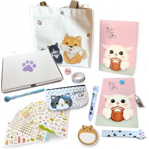 Journal secret fille avec code - Set papeterie fille - Mignon chaton - Papeterie mignonne - Papeterie Kawaii - Journal secret fille - Cadeau fille - Nombreux accessoires (ROSE) - Neuf