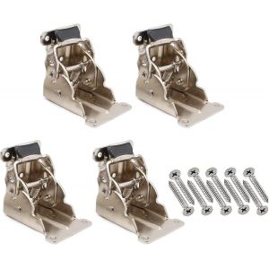 Charni&egrave;re Pliante Autobloquante Supports de Pieds de Table Rabattable Support Pliable Raccords de Jambe Accolade de Coin pour &Eacute;tabli Pliant en Fer avec Argent Paquet de 4 - Neuf