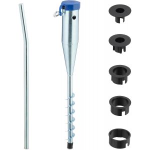 Ulteronixshop-Douille De Sol, Pour Parasol & S&eacute;choir, &Agrave; Visser, Pour M&acirc;ts De 25-55 Mm, Base D&iquest;Ancrage, Argent&eacute; - Bleu - Neuf