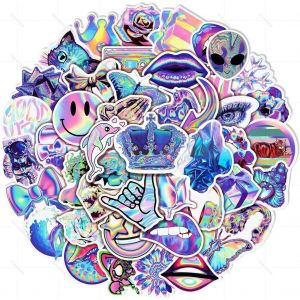 Lot De 50 Autocollants Graffiti En Vinyle Pour Planche À Roulettes, Pack Varié Pour Ordinateur Portable,Guitare,Étui De Voyage,Voiture, Bagage, Vélo,Cadeau Pour Adolescents Et Adul[Pou6264534] - Neuf