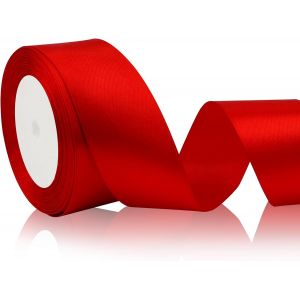 Kal-Ruban Rouge Noel 40mm, 23mètres Ruban Rouge Large Ruban Satin Rouge Ruban Rouge Noel Large Ruban Cadeau Emballage Gros Ruban Rouge Noel Porte Pour Halloween Ruban D'emballage Cadeau Ruban St Vale - Neuf