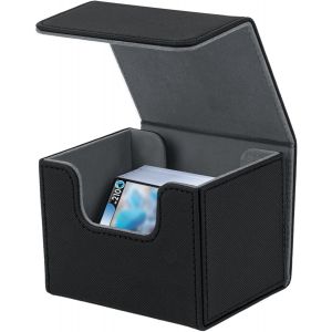 Chenquansarl-Boîte De Rangement Pour Mtg Cartes, Deck Box Rangement Pour 100+ Cartes À Manches Simples, Support De Cartes Pour Cartes Tcg, Étui De Rangement En Cuir Pu Per Deck Case - Noir - Neuf